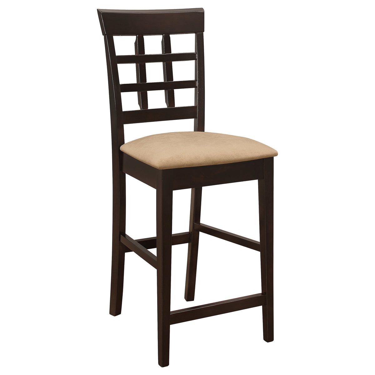 Gabriel Lattice Back Counter Height Chairs (Set of 2) - Padded Beige Seats in Cappuccino – view 3