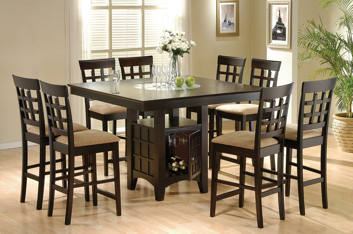 Gabriel Lattice Back Counter Height Chairs (Set of 2) - Padded Beige Seats in Cappuccino – view 12
