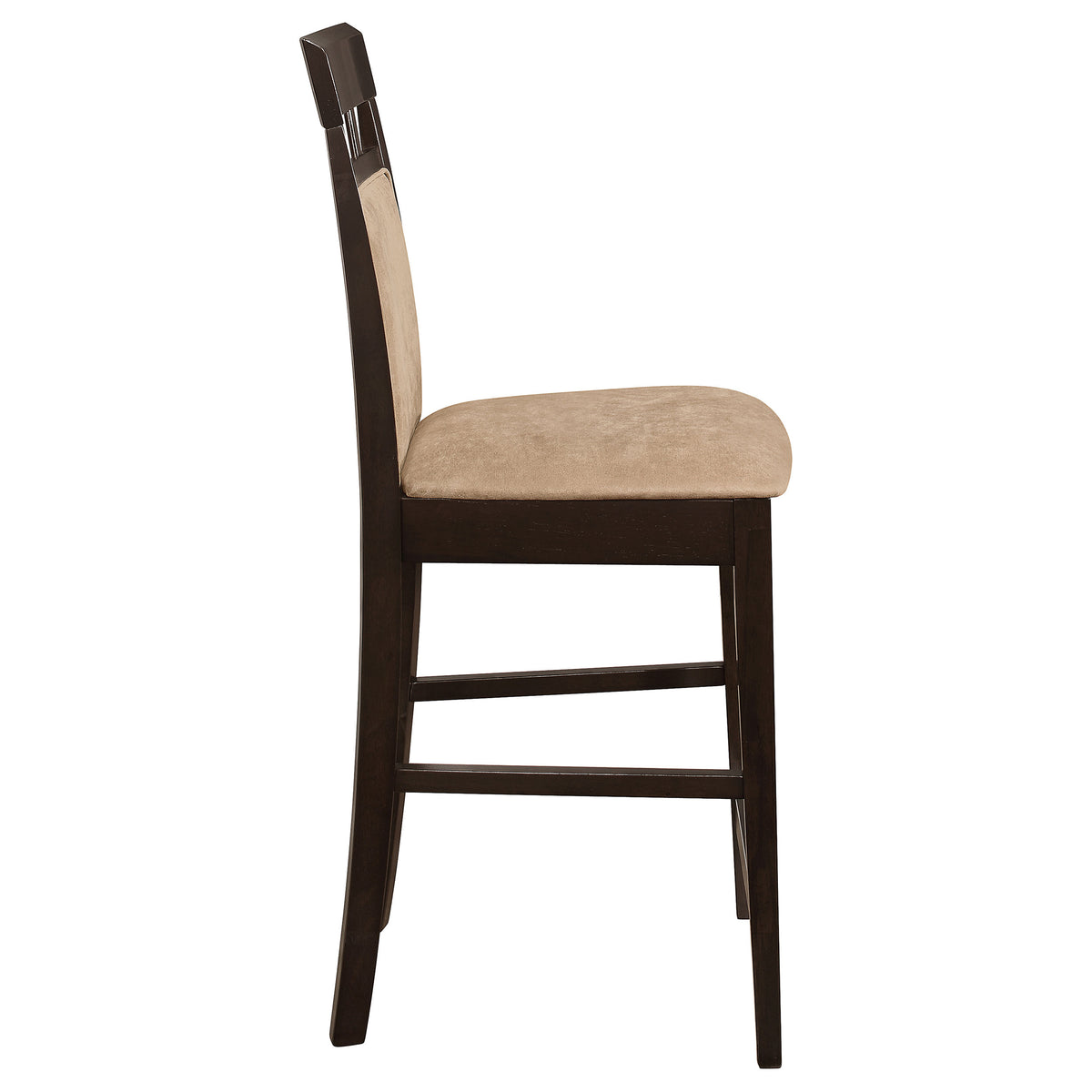 Gabriel Counter Height Chairs, Set of 2 - Tan Upholstered Seat & Back with Cappuccino Wood Frame – view 10