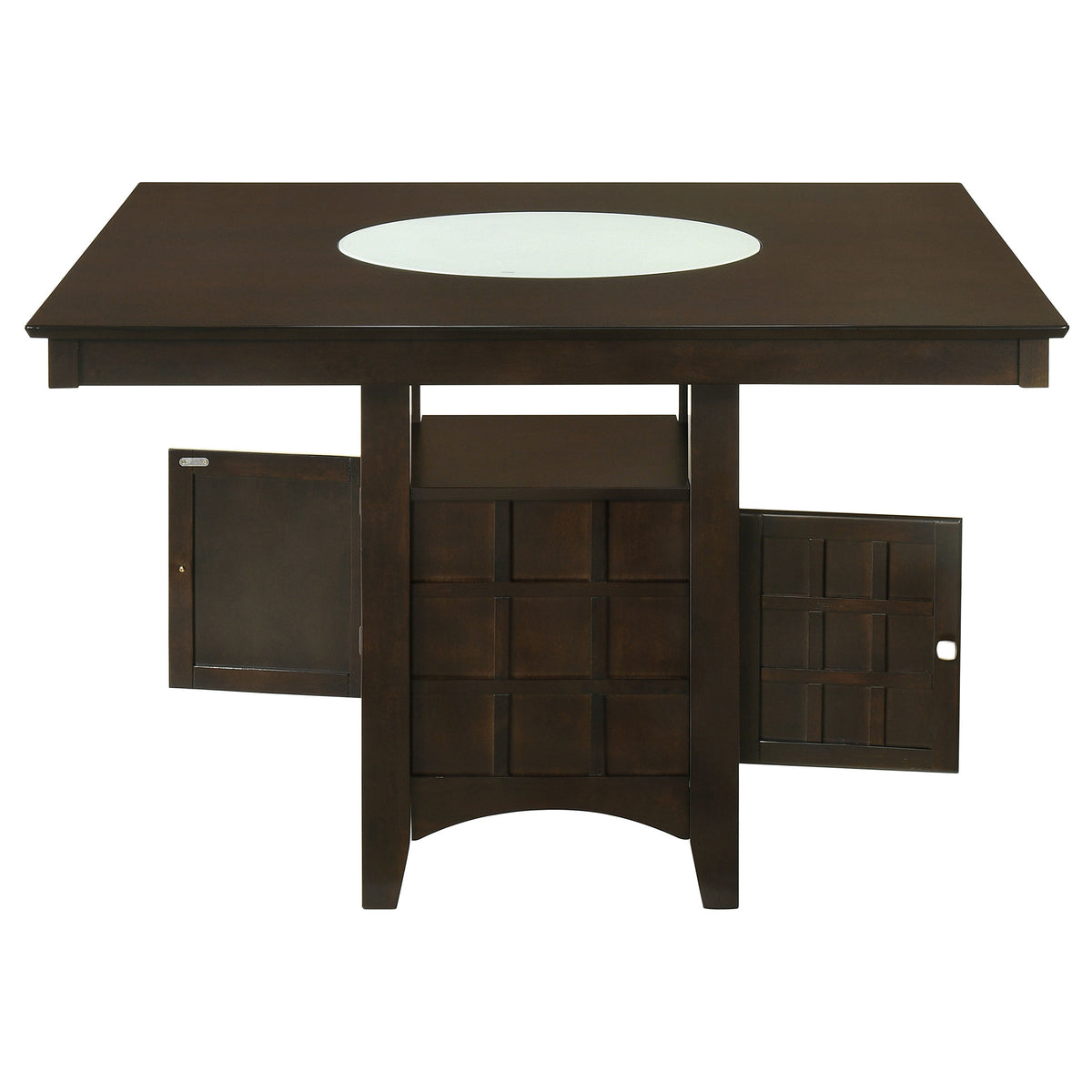 Gabriel Square Counter Height Dining Table & Sets - Lazy Susan & Wine Storage in Cappuccino – view 13