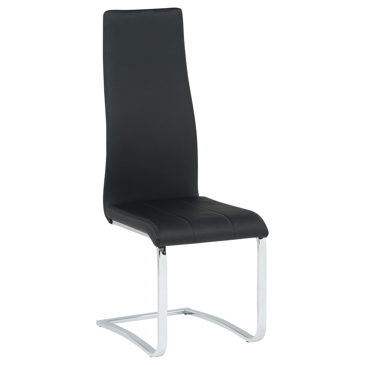 Montclair Cantilever Dining Chairs (Set of 4) - Leatherette with Chrome Base in Black or White – view 5