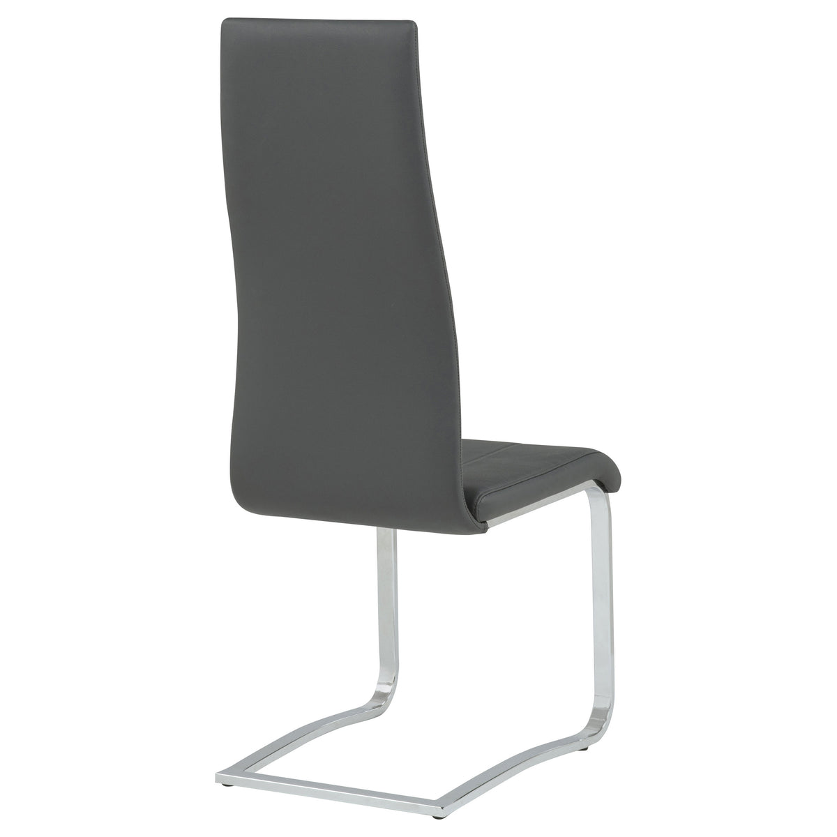 Montclair Cantilever Dining Chairs - Grey Leatherette & Chrome, Set of 4 – view 9