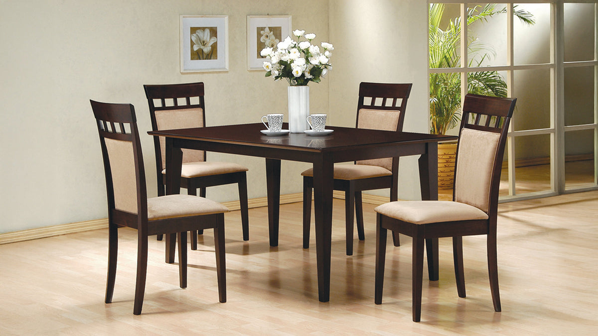 Gabriel 59" Rectangular Dining Table & Sets - 5pcs- Table + 4 Upholstered-Back Chairs