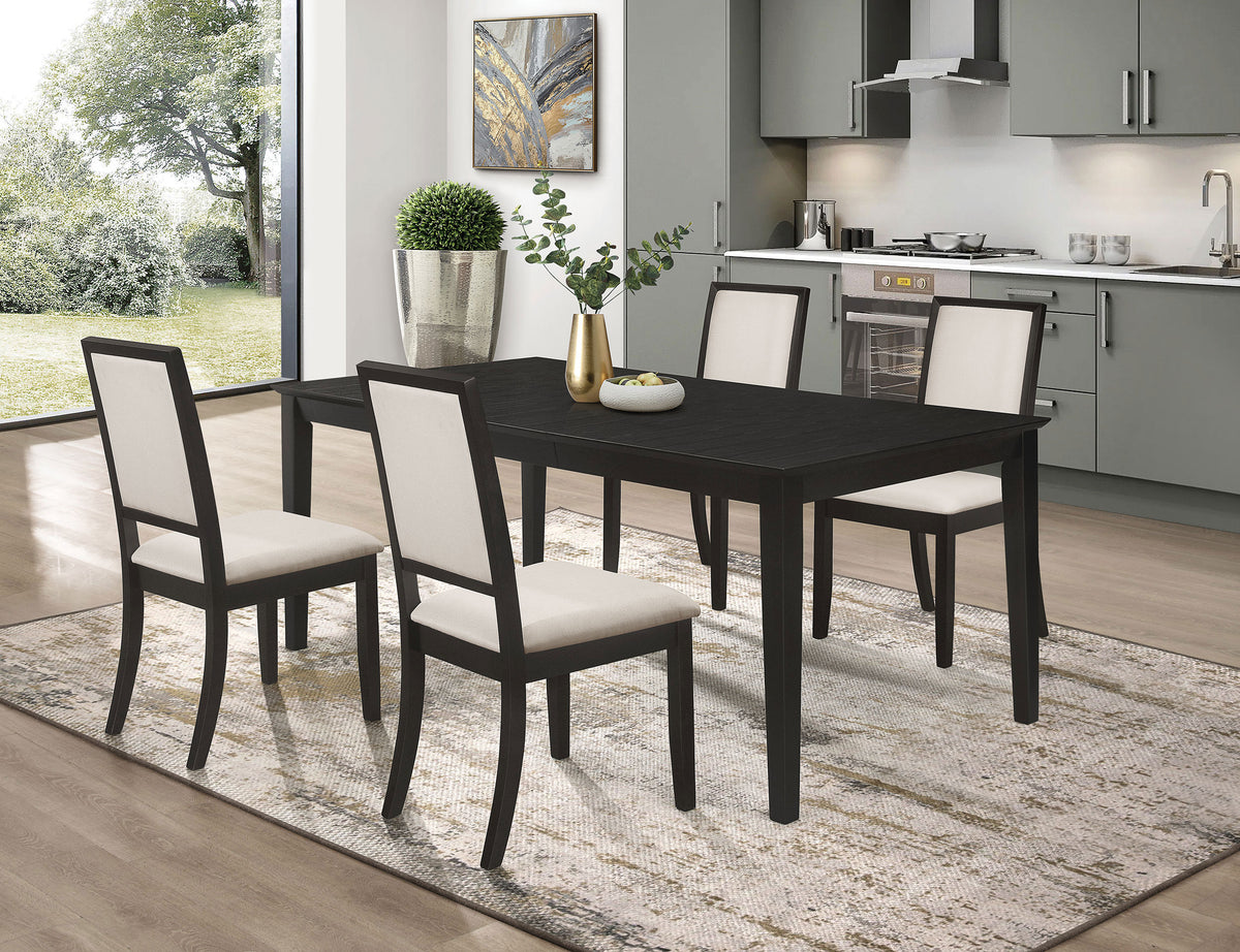Louise Extension Leaf Dining Table & Sets - 5pcs- Table + 4 Side Chairs