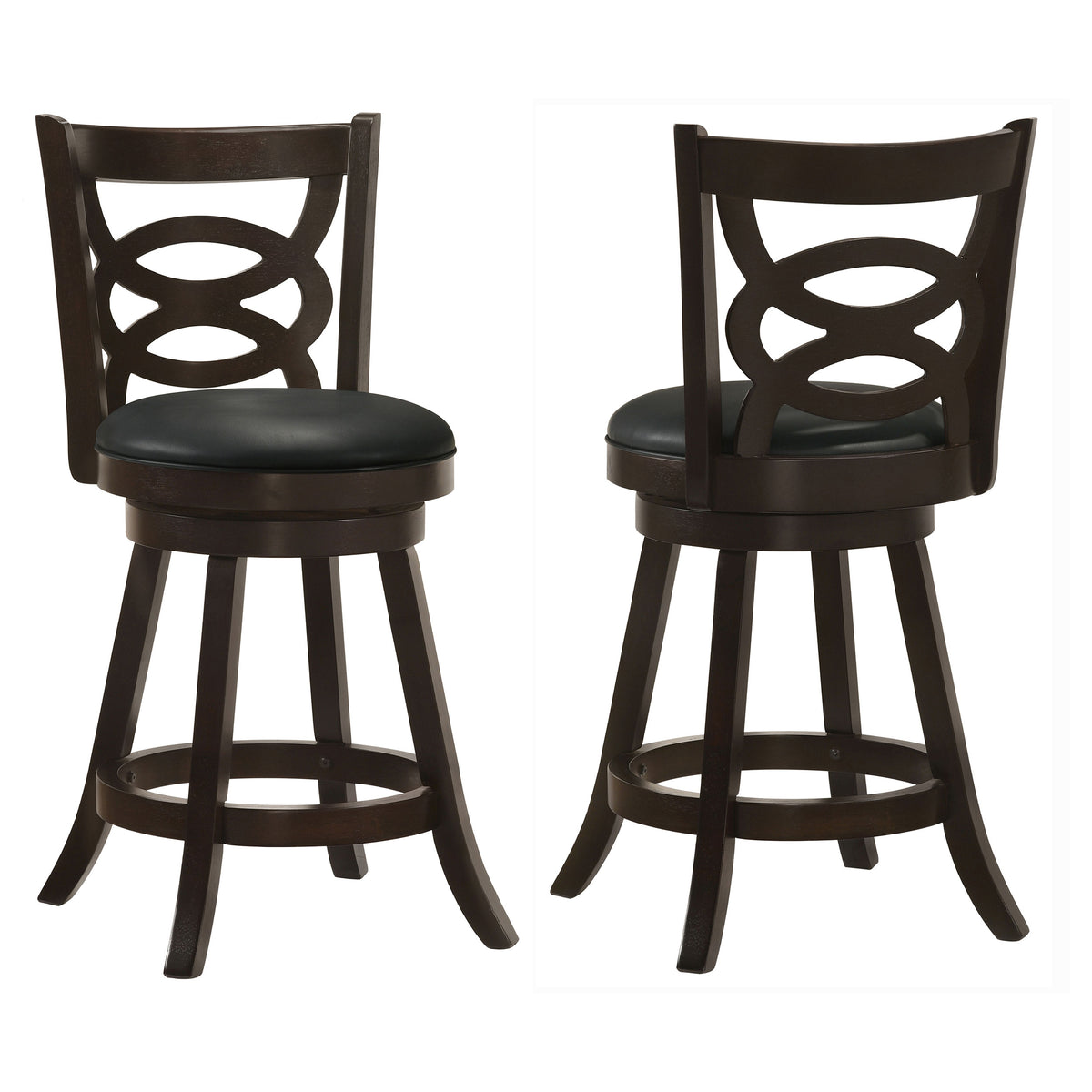 Calecita Open-Back Swivel Counter or Bar Stools, Set of 2 - Set of 2 Counter Height Stools