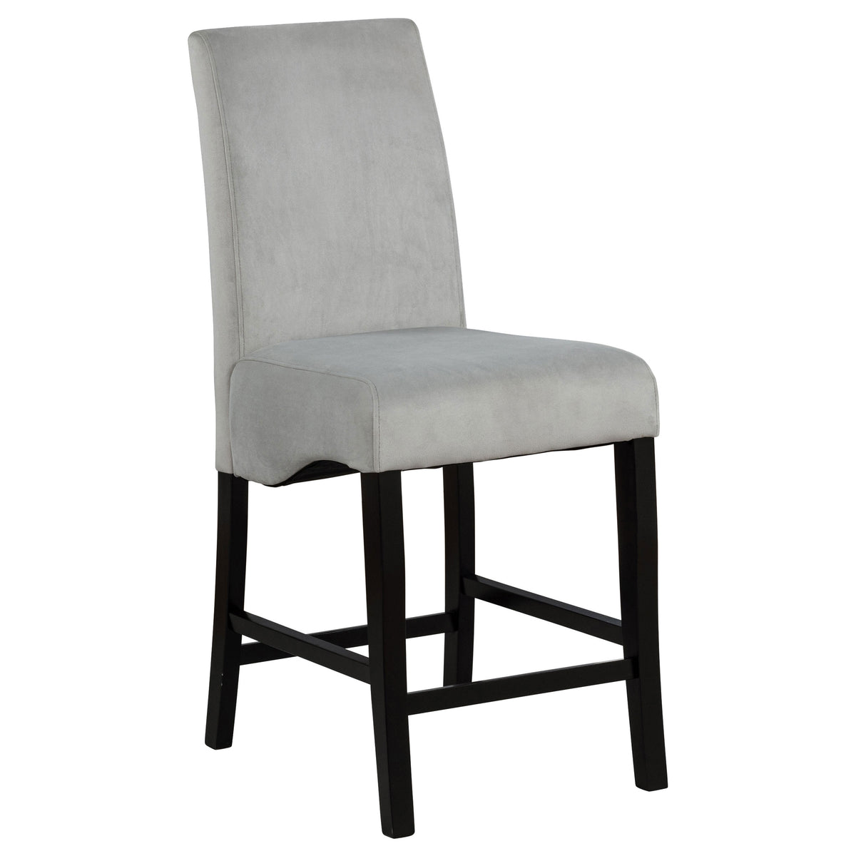 Stanton Square Counter Height Dining Table & Sets - Wave Pedestal Base in Black with Grey Velvet Chairs – view 17