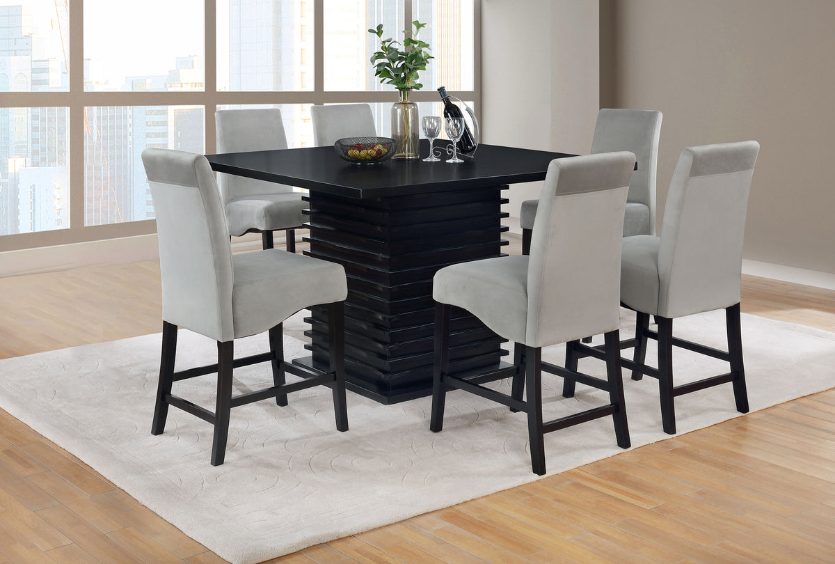 Stanton Square Counter Height Dining Table & Sets - 7pcs- Table + 6 Counter Chairs