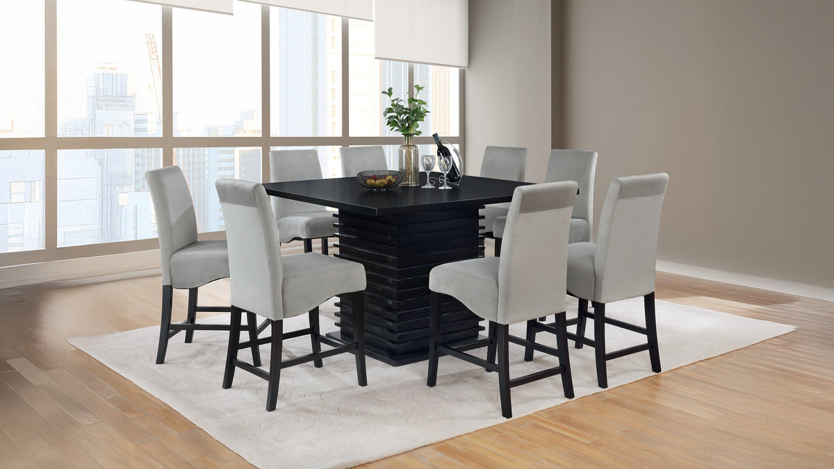 Stanton Square Counter Height Dining Table & Sets - 9pcs- Table + 8 Counter Chairs