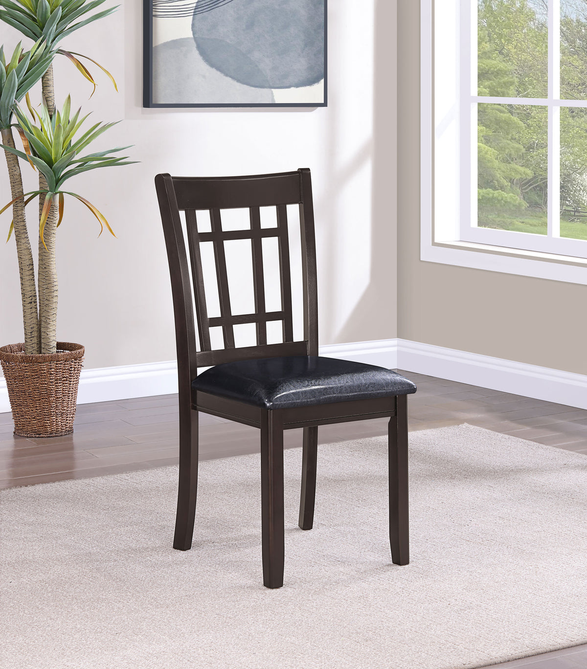 Lavon Oval Extension Dining Table & 5-Piece Set - Transitional Espresso with Storage Pedestal - lifestyle