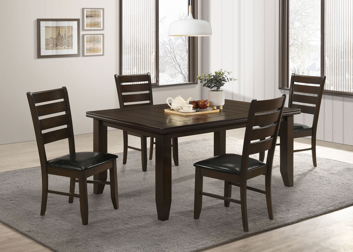 Dalila 66" Plank-Top Dining Table & Sets - 5pcs- Table + 4 Side Chairs