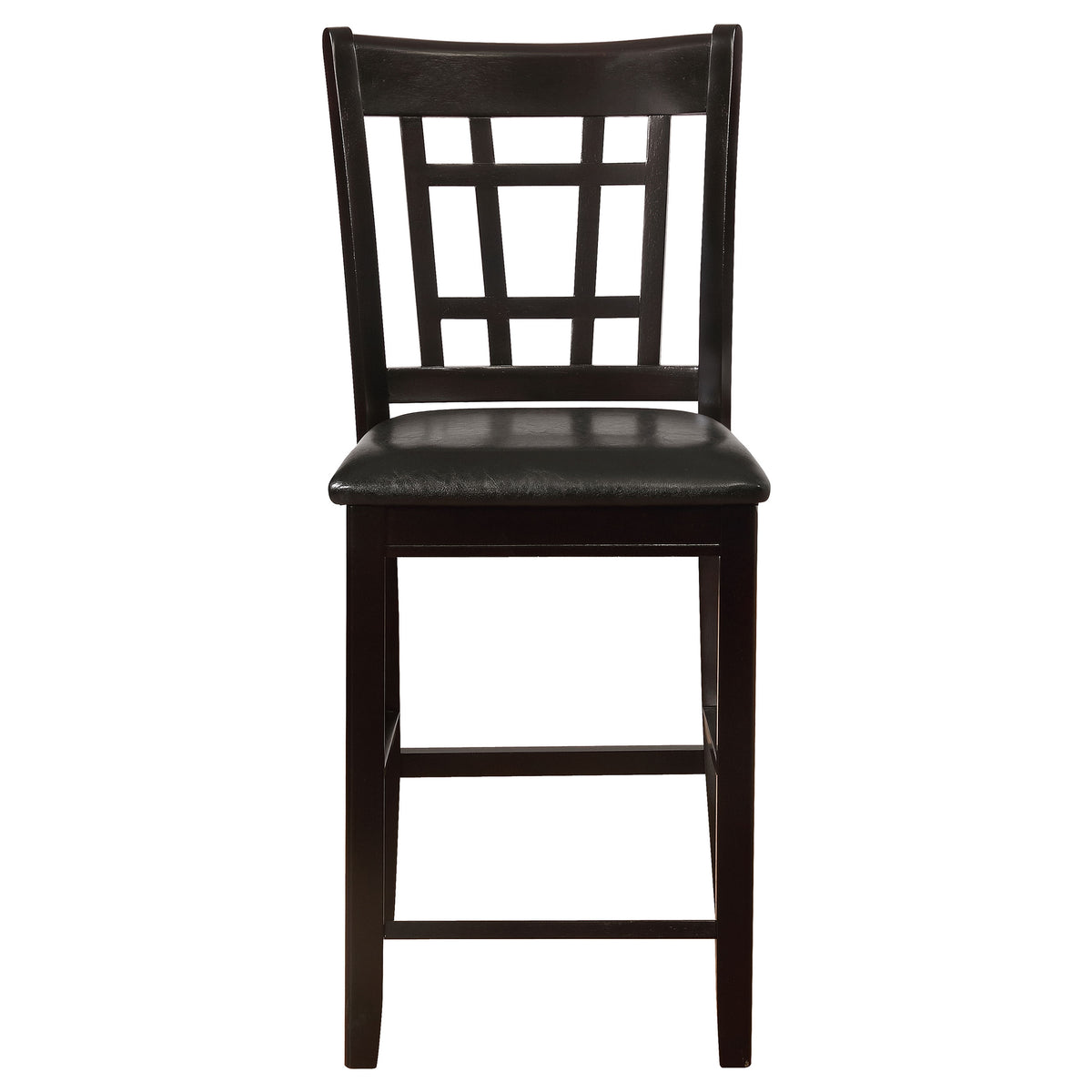 Lavon Oval Counter Height Extension Table & 5-Piece Set - Espresso with Storage Pedestal & Grid-Back Stools – view 18