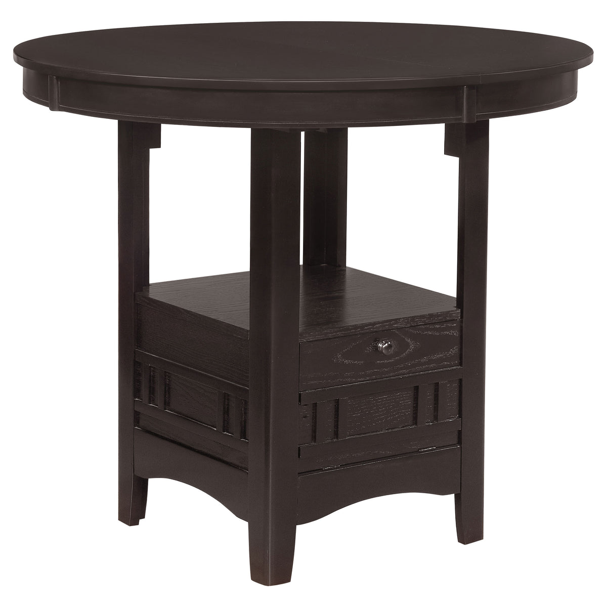 Lavon Oval Counter Height Extension Table & 5-Piece Set - Espresso with Storage Pedestal & Grid-Back Stools – view 5