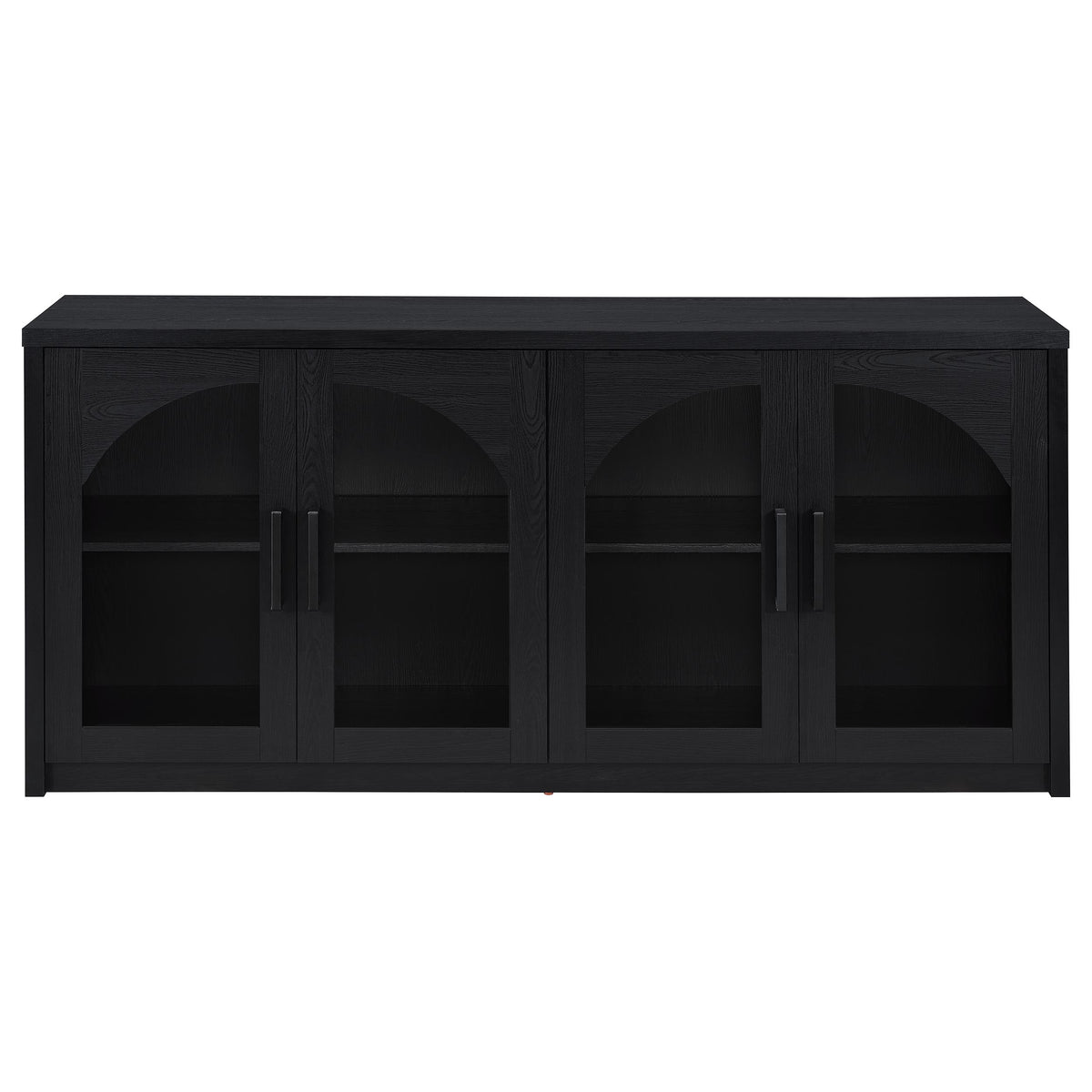 Riva 68" Sideboard Buffet - 4 Arched Glass Doors with Adjustable Storage in Black – view 4