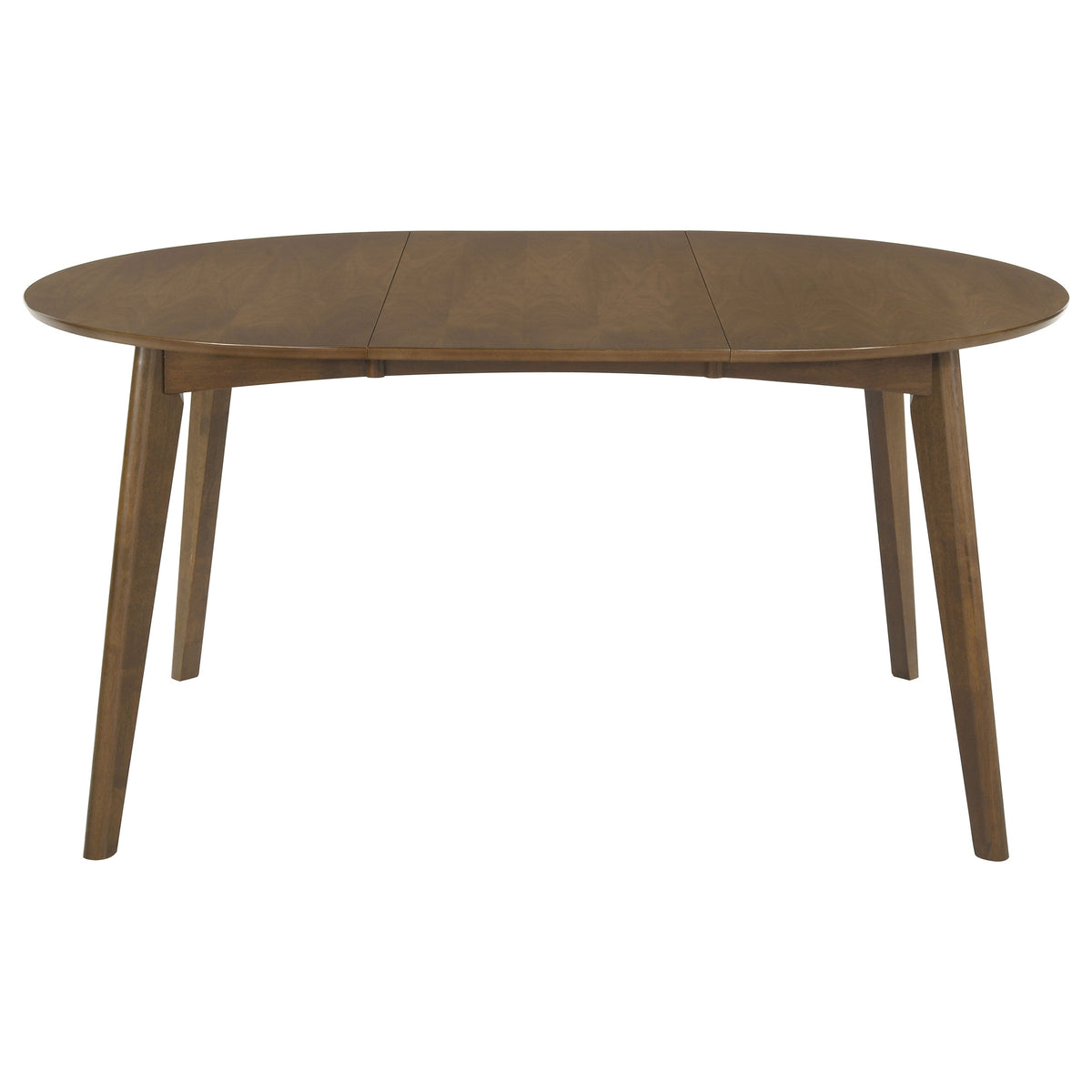 Jedda Oval Extension Dining Table & 5-Piece Set - Mid-Century Dark Walnut with Black Leatherette Chairs – view 14