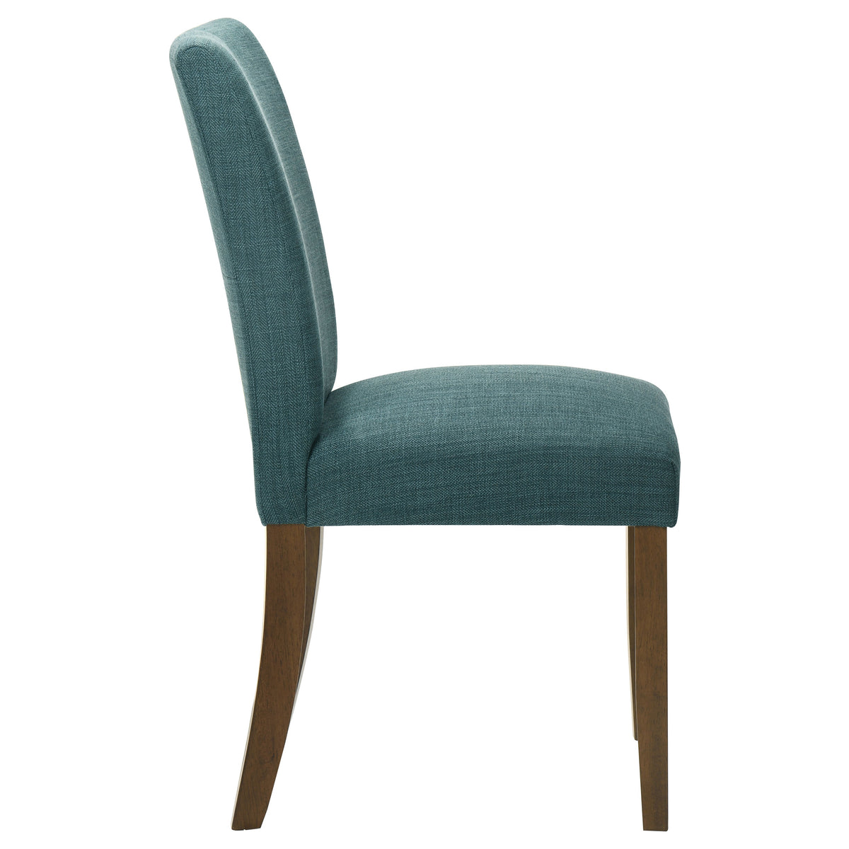 Paxton Upholstered Dining Side Chairs, Set of 2 - Teal Blue Fabric with Brown Wood Legs – view 9
