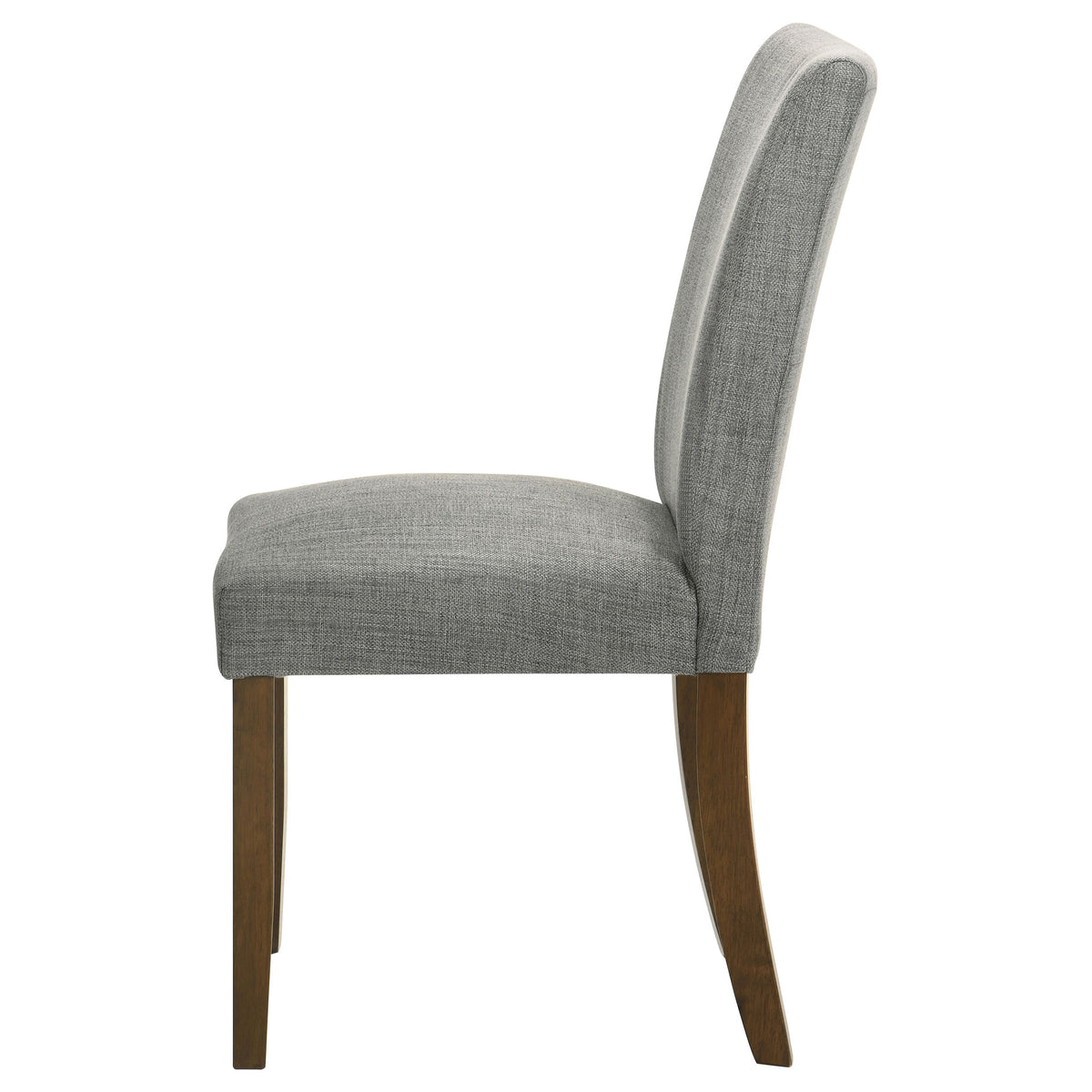 Paxton Upholstered Dining Side Chairs (Set of 2) - Contoured Back in Grey Fabric with Brown Legs – view 6