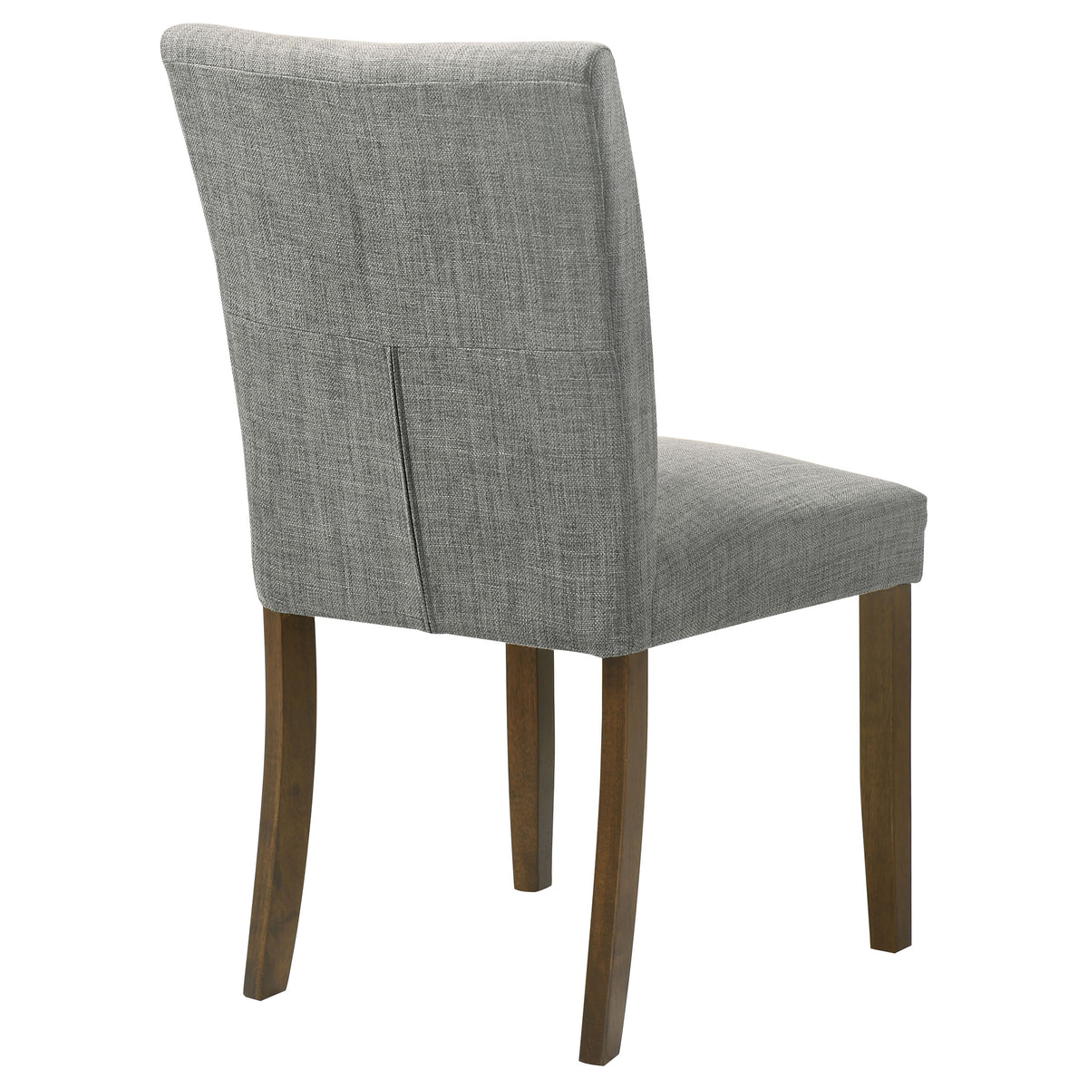 Paxton Upholstered Dining Side Chairs (Set of 2) - Contoured Back in Grey Fabric with Brown Legs – view 8