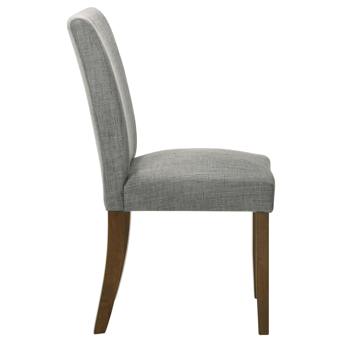 Paxton Upholstered Dining Side Chairs (Set of 2) - Contoured Back in Grey Fabric with Brown Legs – view 9