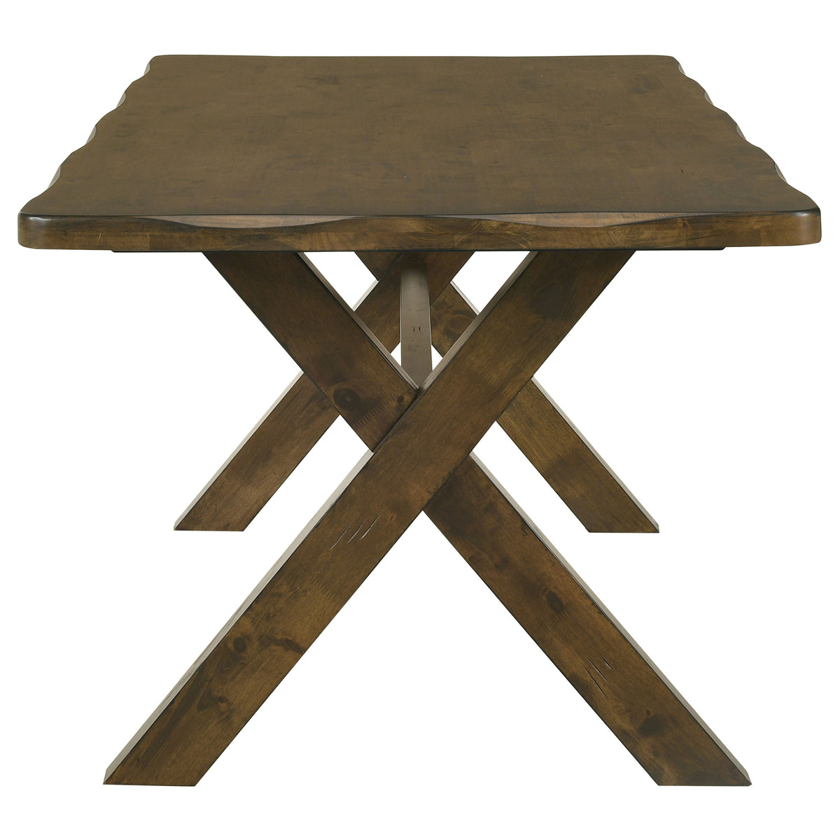 Alston Farmhouse Dining Table & Sets - 71" X-Trestle Table, Ladder-Back Chairs & Bench in Knotty Nutmeg โ view 11