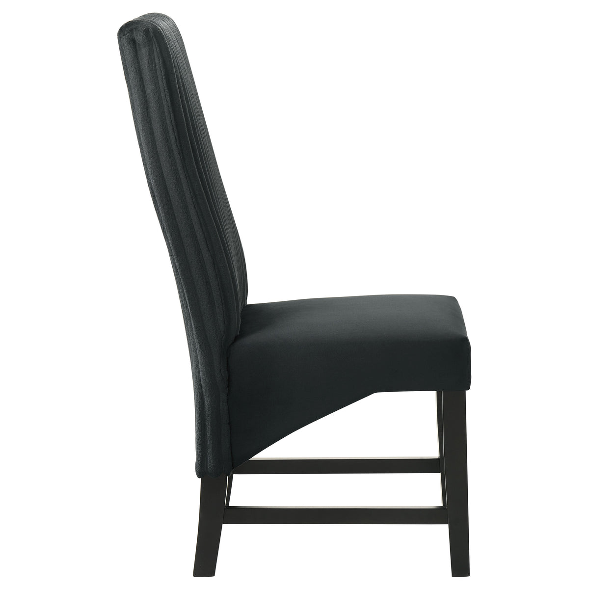Barrand Channel Corduroy & Velvet Dining Side Chairs, Set of 2 - Black with Black Wood Legs – view 9