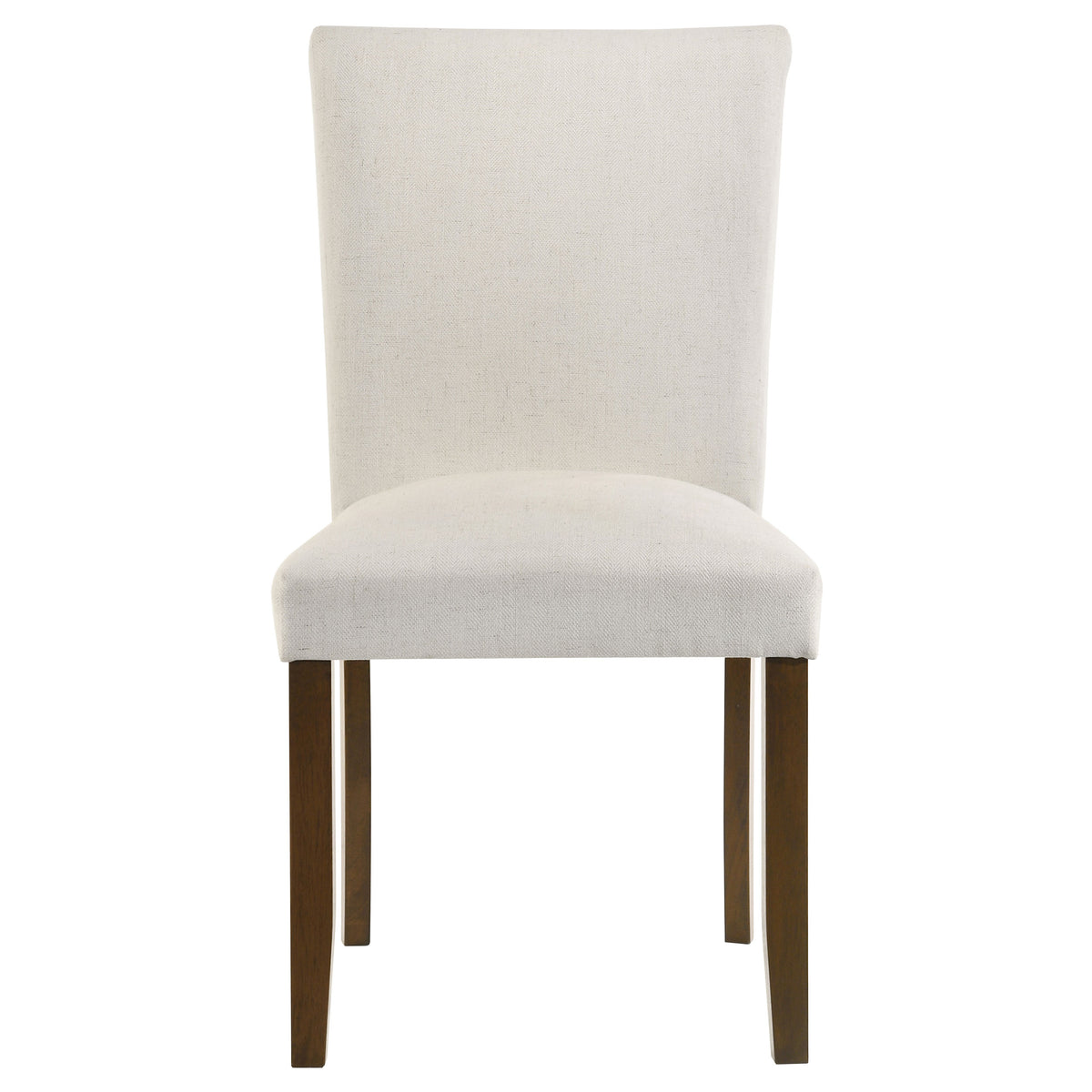 Paxton Upholstered Dining Side Chairs - Beige Fabric with Brown Wood Legs, Set of 2 โ view 4