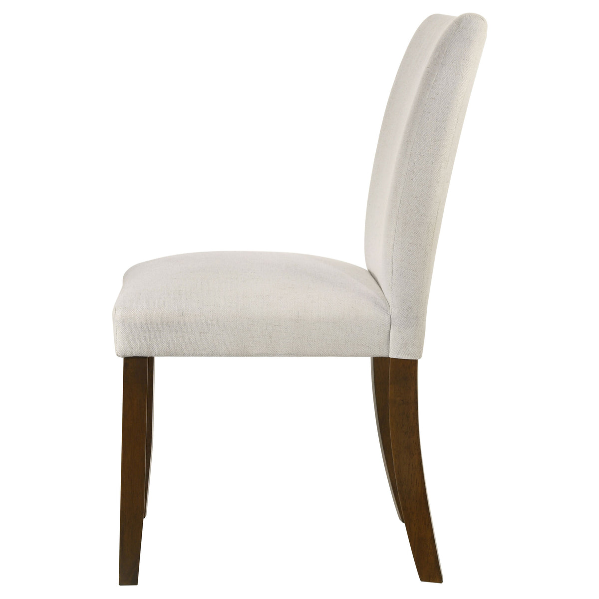 Paxton Upholstered Dining Side Chairs - Beige Fabric with Brown Wood Legs, Set of 2 โ view 6