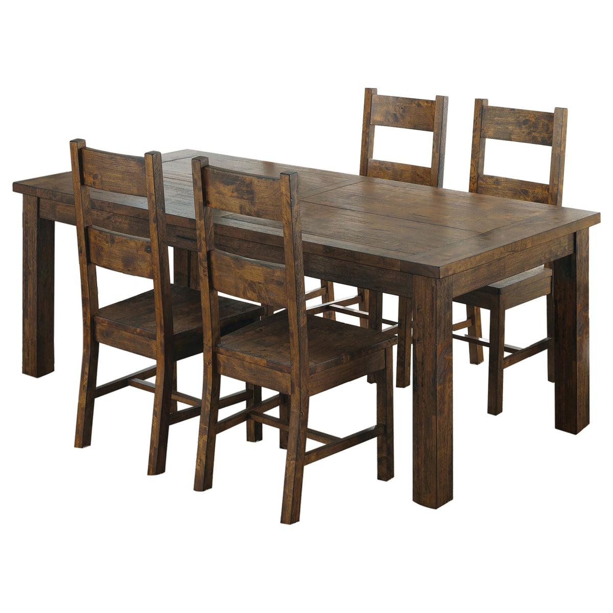 Coleman 79" Rectangular Dining Table & Sets - Farmhouse Ladder-Back Chairs in Rustic Golden Brown – view 11