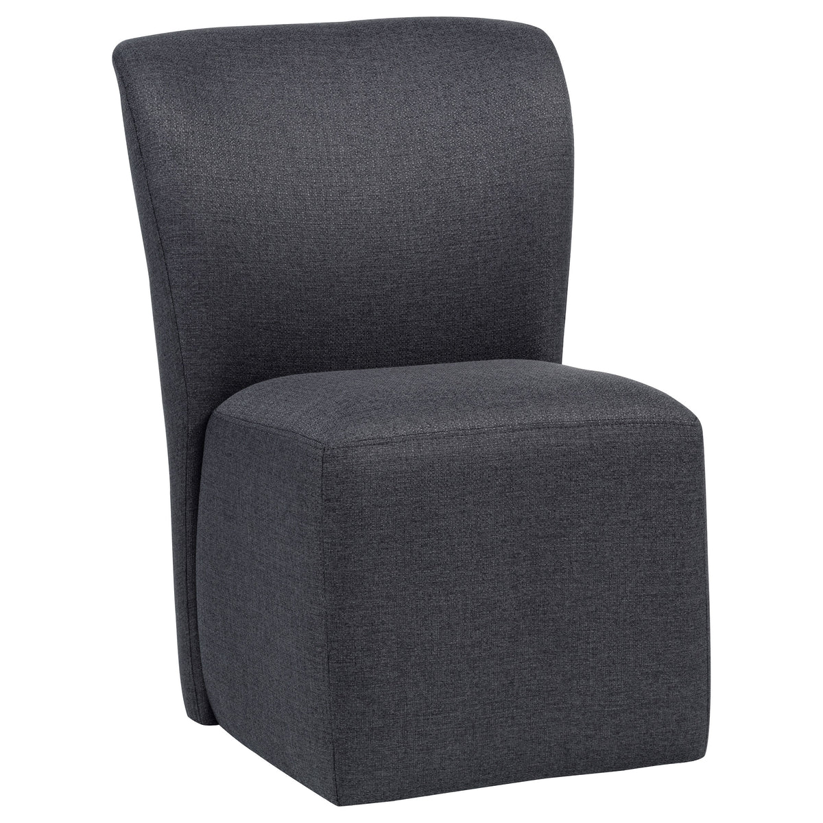 Jaelynn Upholstered Parsons Dining Chairs with Casters (Set of 2) - Charcoal
