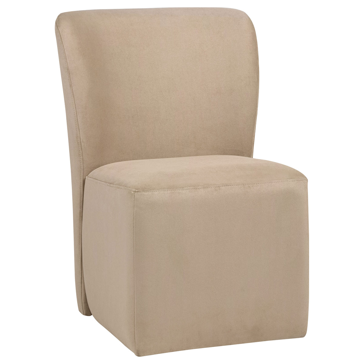Jaelynn Upholstered Parsons Dining Chairs with Casters (Set of 2) - Tan
