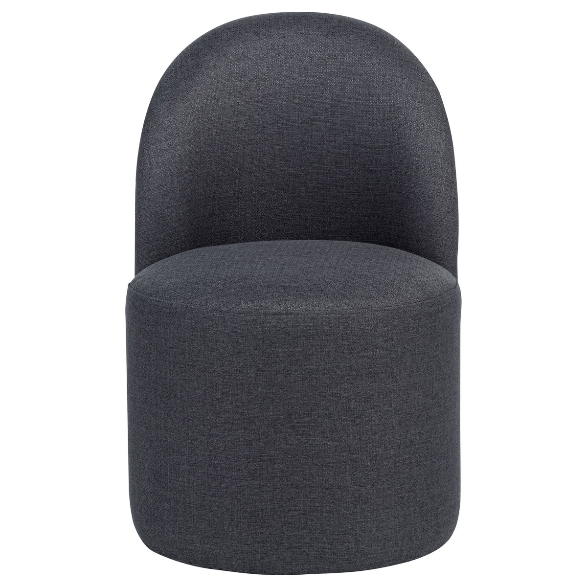 Aubrey Upholstered Barrel Dining Chairs, Set of 2 - Channel-Tufted Wraparound Back in Beige or Charcoal – view 6