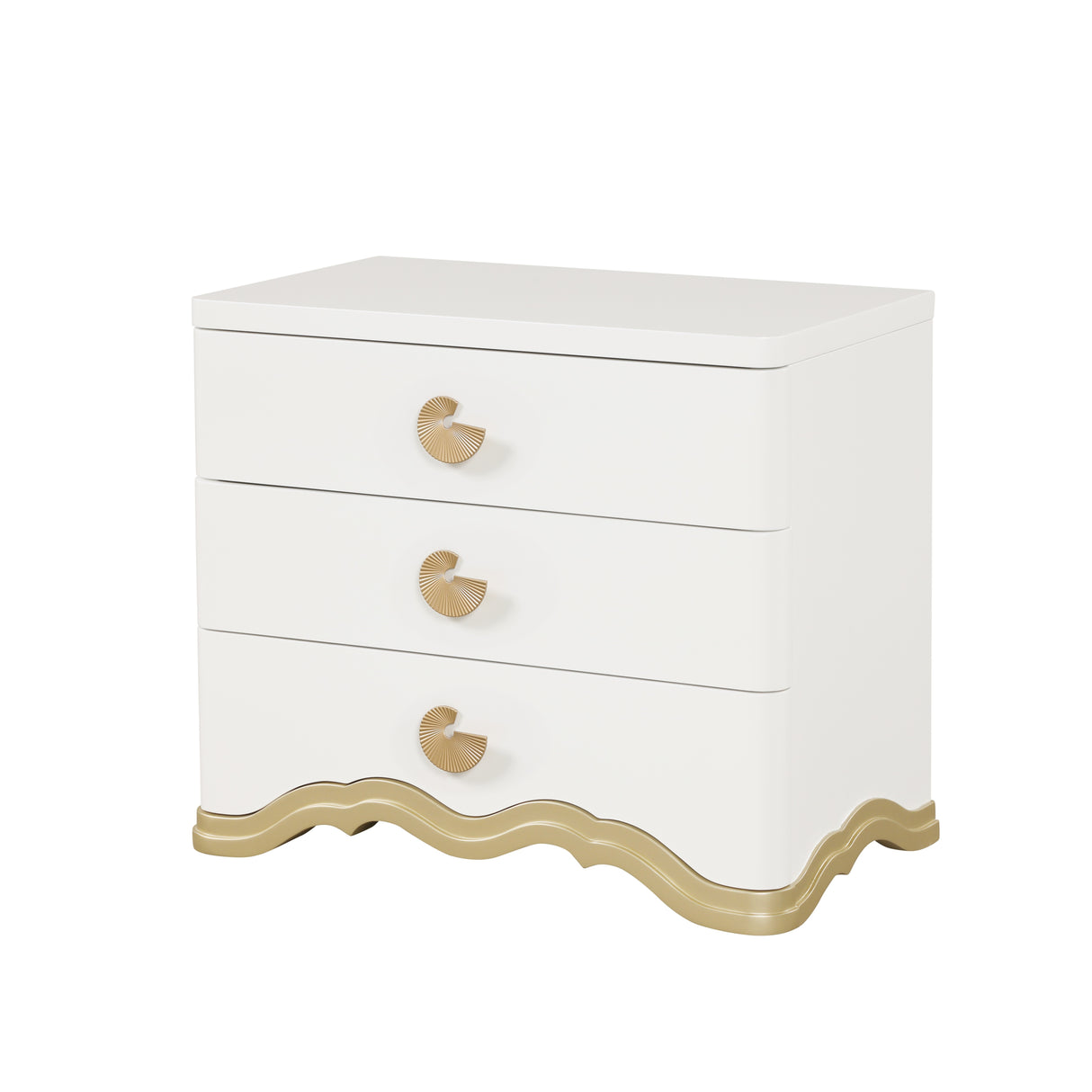 Athena Ivory Bedroom Set with Light Gold Accents & Classic Design