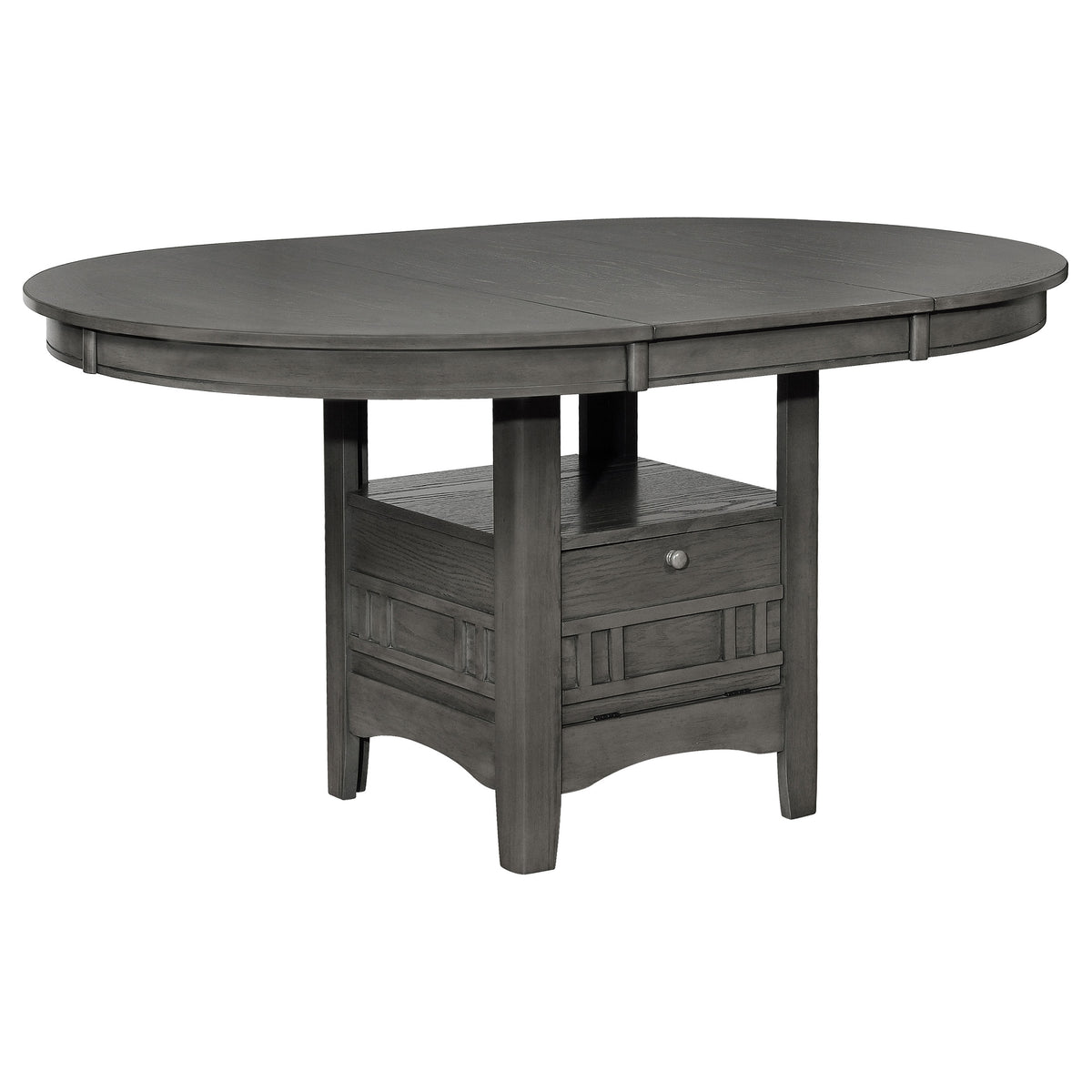 Lavon 42-60" Round to Oval Extension Dining Table & Sets - Pedestal Storage in Medium Grey – view 15