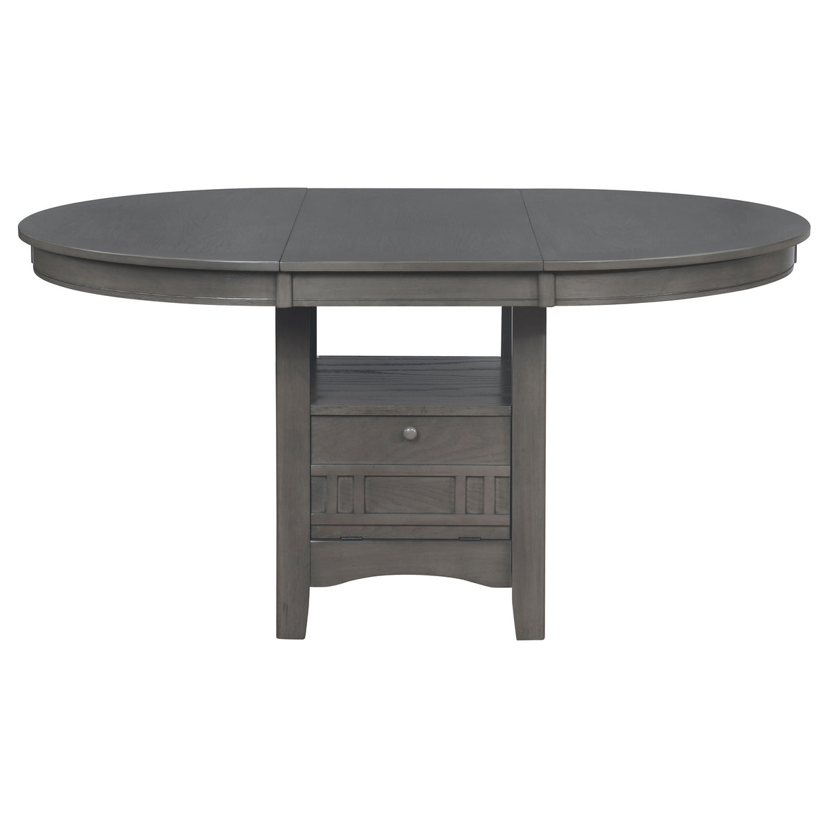 Lavon 42-60" Round to Oval Extension Dining Table & Sets - Pedestal Storage in Medium Grey – view 6