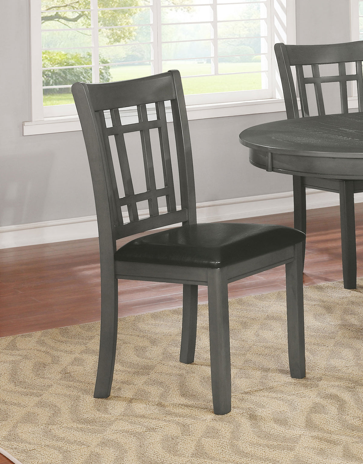 Lavon 42-60" Round to Oval Extension Dining Table & Sets - Pedestal Storage in Medium Grey - lifestyle