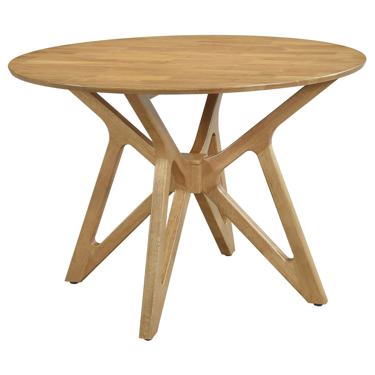 Elowen 42" Round Dining Table & 5-Piece Set - Mid-Century Geometric Base in Light Walnut – view 12