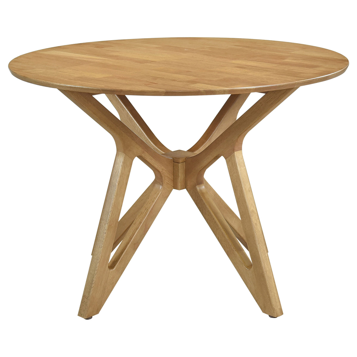 Elowen 42" Round Dining Table & 5-Piece Set - Mid-Century Geometric Base in Light Walnut – view 13