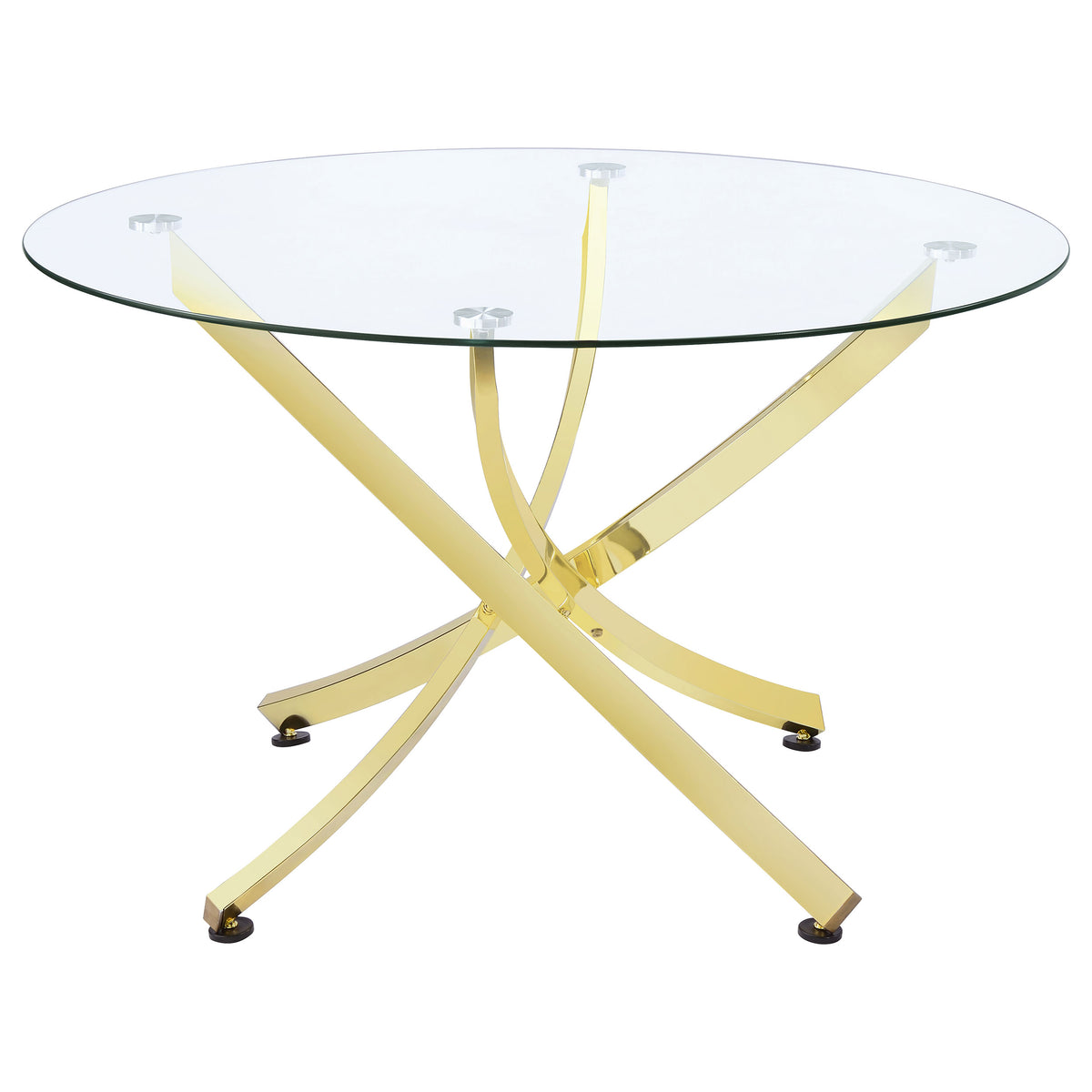 Beckham 46" Round Glass Top Dining Table