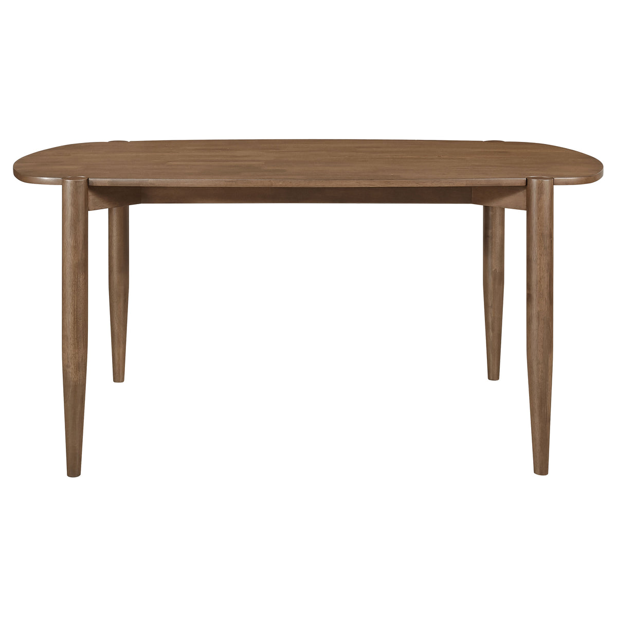 Dortch 63" Dining Table & Sets - Mid-Century Walnut Rubberwood with Curved-Back Brown Upholstered Chairs – view 16