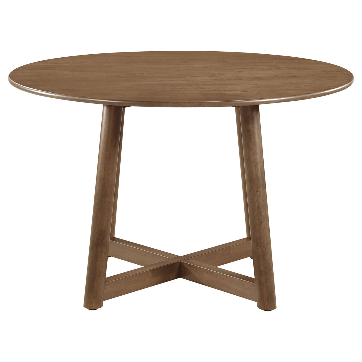 Dinah 47" Round Dining Table & 5-Piece Set - Mid-Century Walnut with Sculptural Interlocking Base – view 11