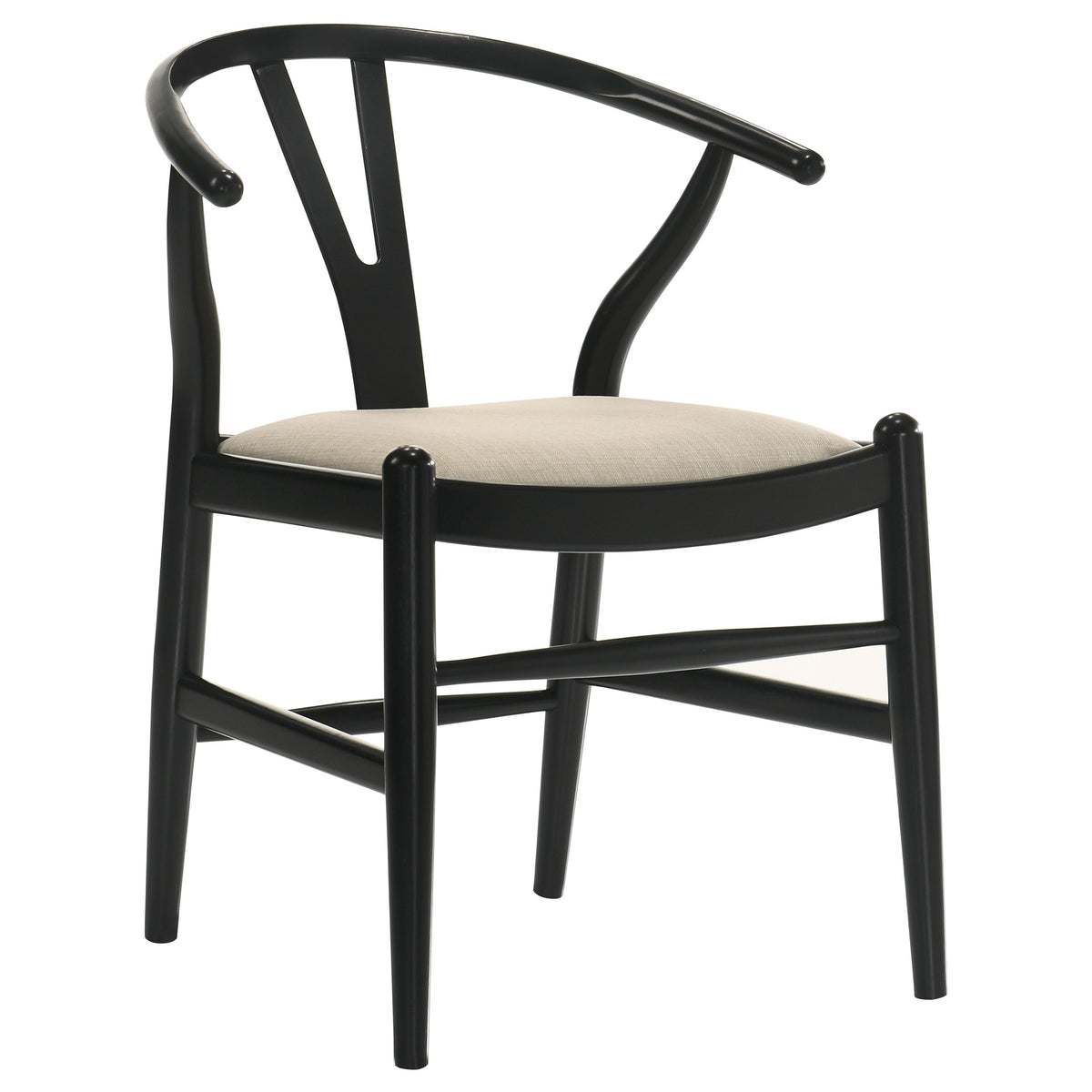 Crestmont Wishbone Dining Side Chairs (Set of 2) - Mid-Century Black or Walnut Wood with Upholstered Seat – view 5