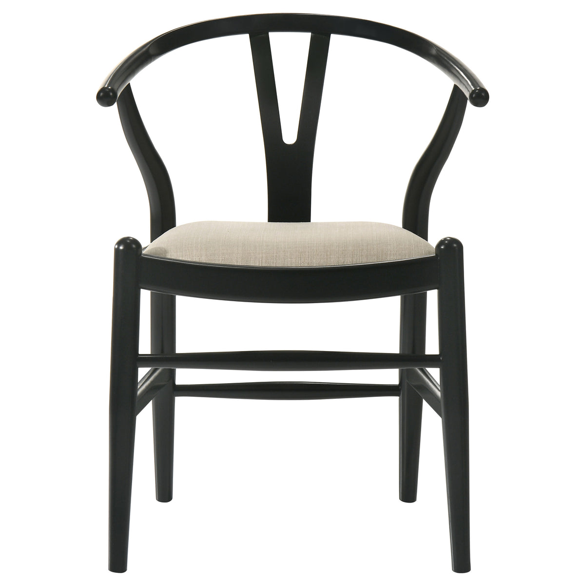 Crestmont Wishbone Dining Side Chairs (Set of 2) - Mid-Century Black or Walnut Wood with Upholstered Seat – view 6