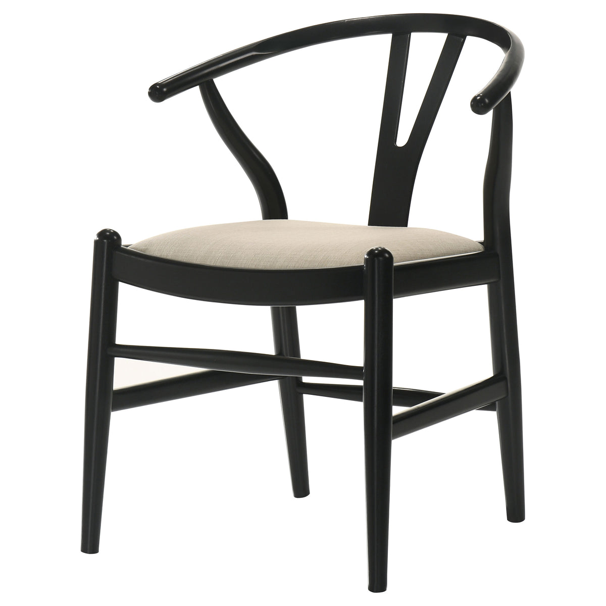 Crestmont Wishbone Dining Side Chairs (Set of 2) - Mid-Century Black or Walnut Wood with Upholstered Seat – view 7