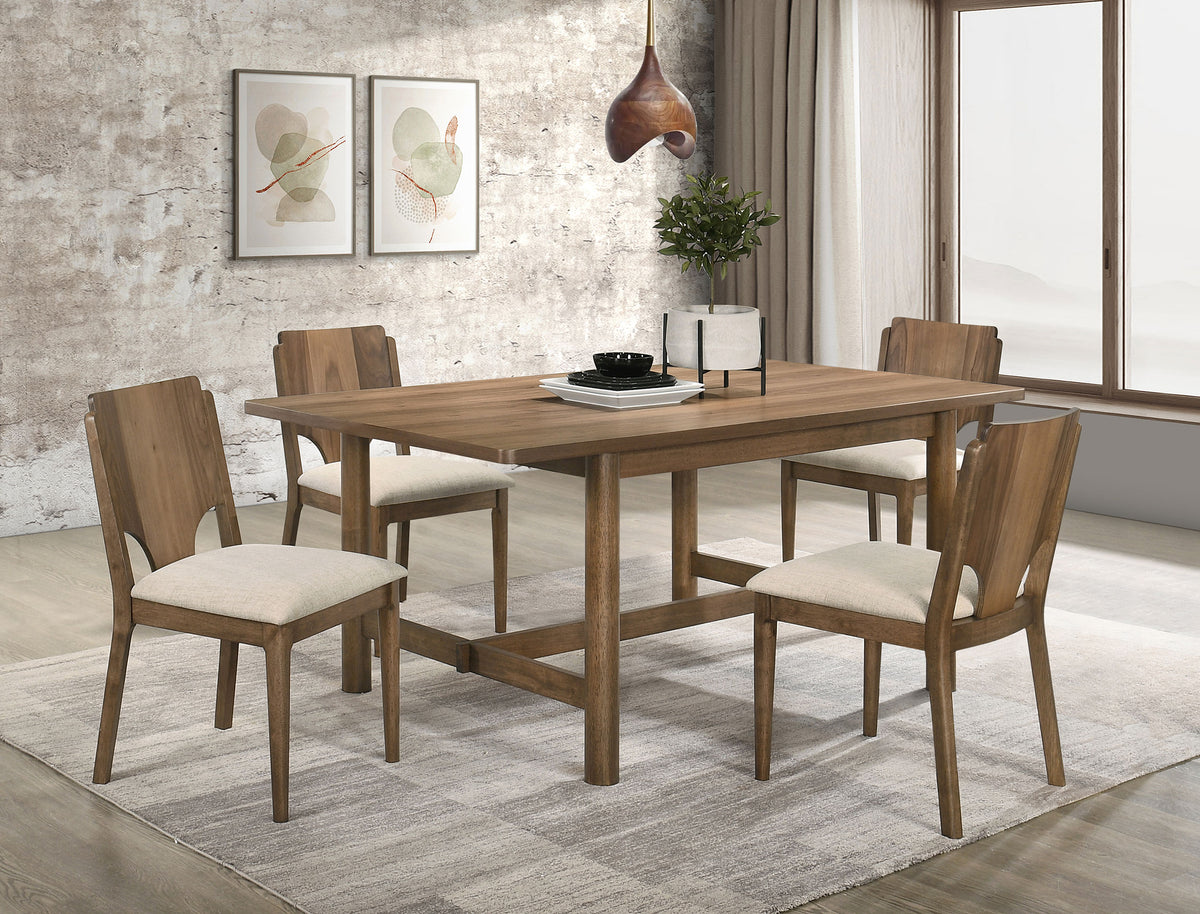 Crestmore Dining Collection - 5pcs- Rectangular Table + 4 Side Chairs