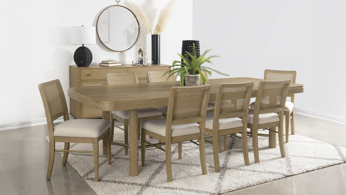 Arini Round or Extension Dining Table & Sets - 9pcs- Extension Table + 8 Sand Wash Chairs