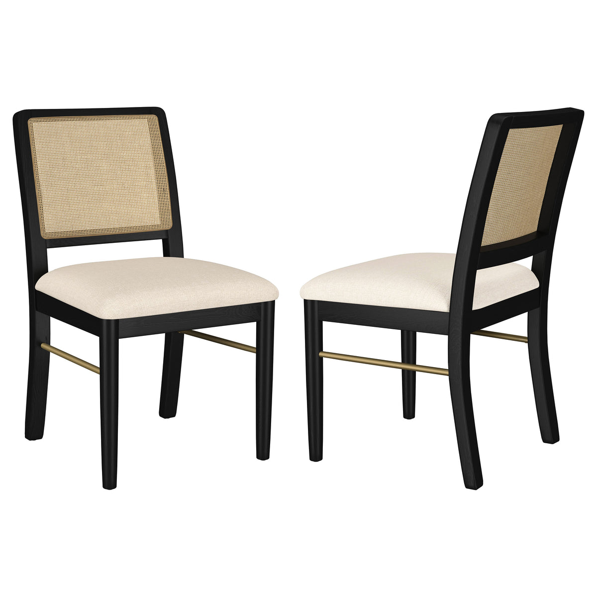 Arini Round or Extension Dining Table & Sets - Set of 2 Side Chairs - Black