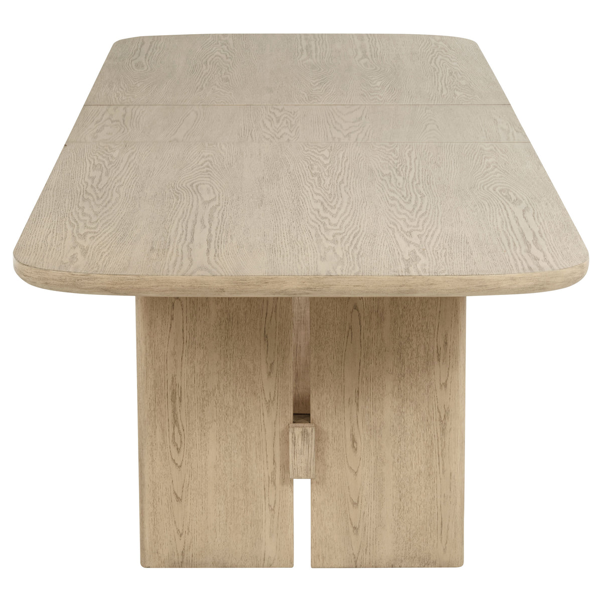 Kailani 110" Extension Dining Table & Sets - Coastal Beige Oak with Cane-Back Chairs, Sideboard & Vitrine – view 12