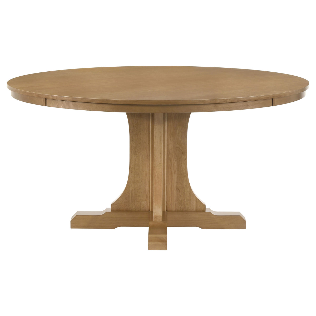 Hartville 60" Round Pedestal Dining Table & Sets - Slat-Back Chairs in Natural Light Brown โ view 6