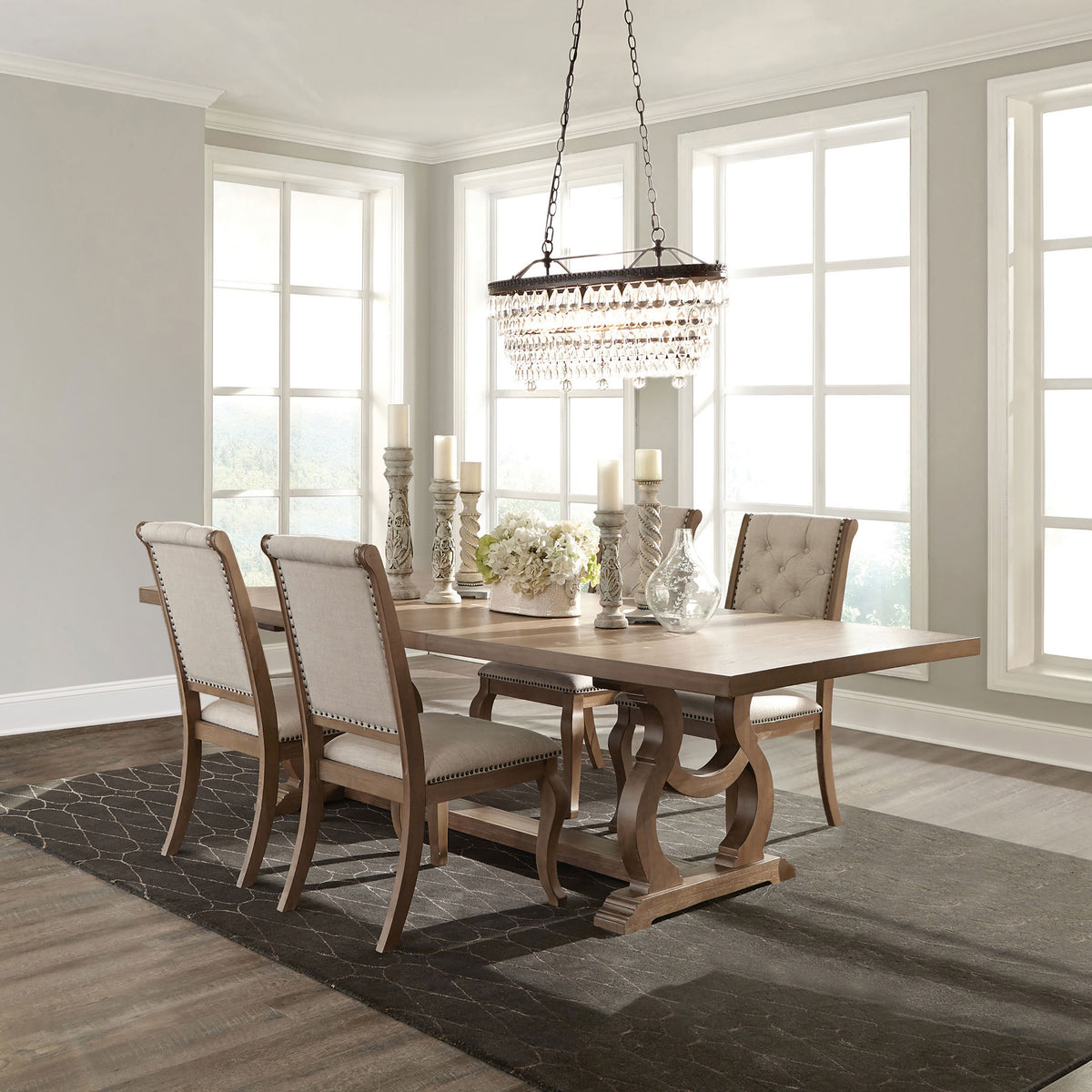 Brockway Extension Dining Table & Sets - 5pcs- Table + 4 Side Chairs