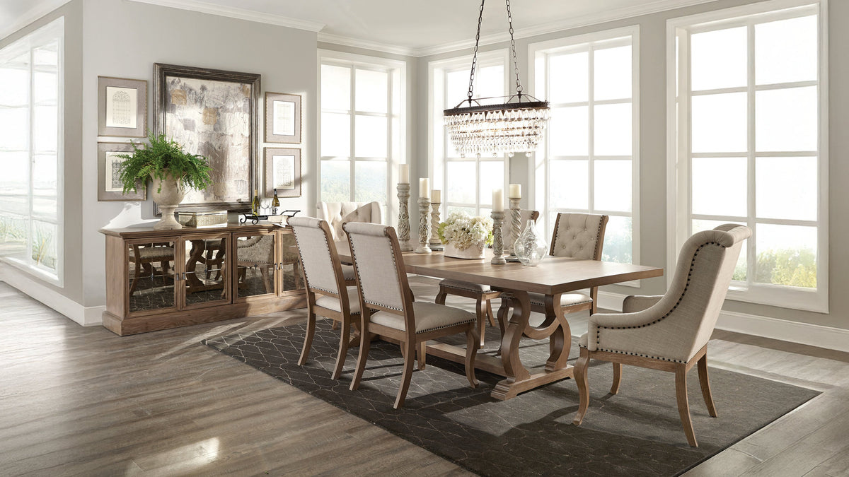 Brockway Extension Dining Table & Sets - 7pcs- Table + 4 Side Chairs + 2 Arm Chairs