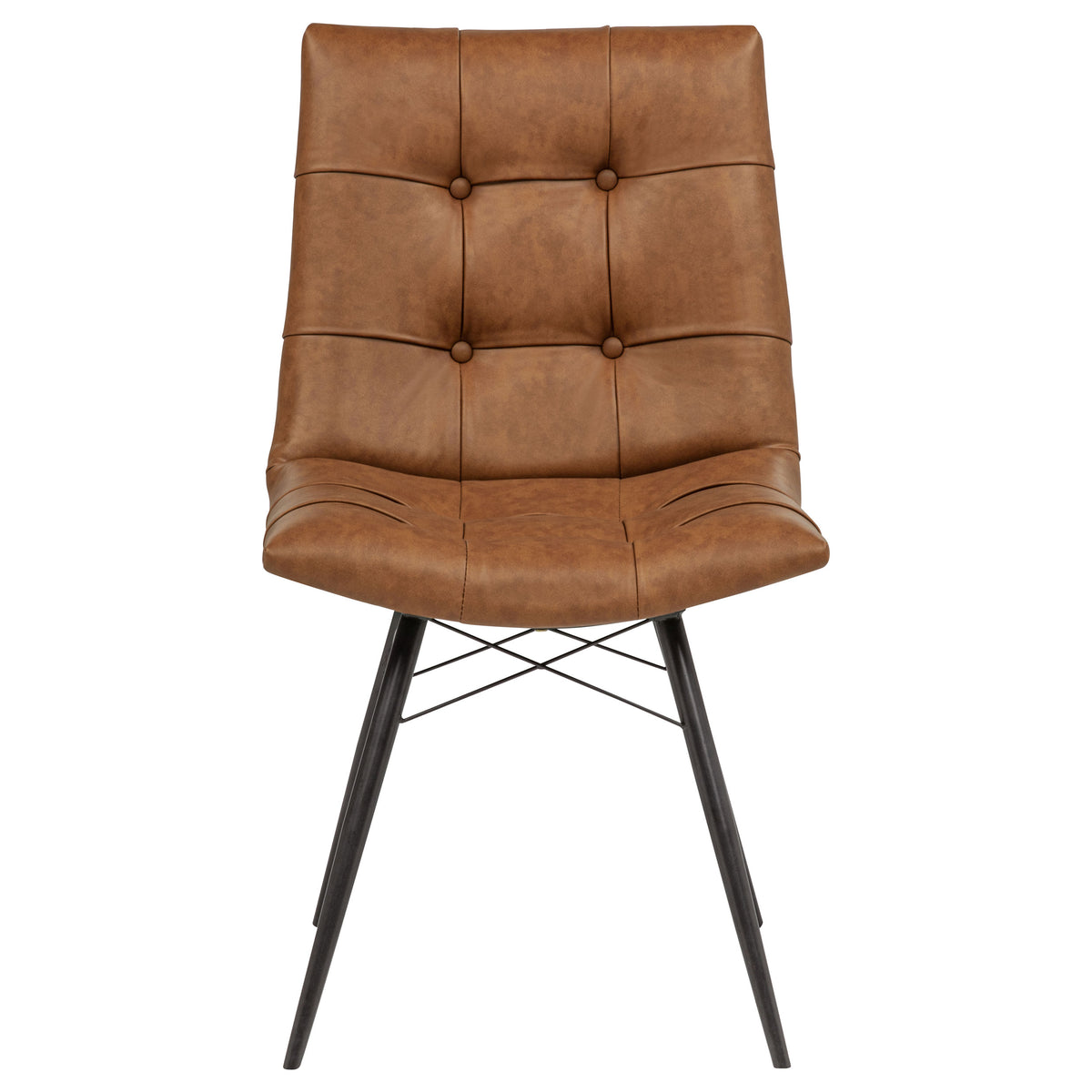 Aiken Button-Tufted Dining Side Chairs, Set of 4 - Gunmetal Metal Legs in Saddle, Charcoal, Forest or Stone β view 10